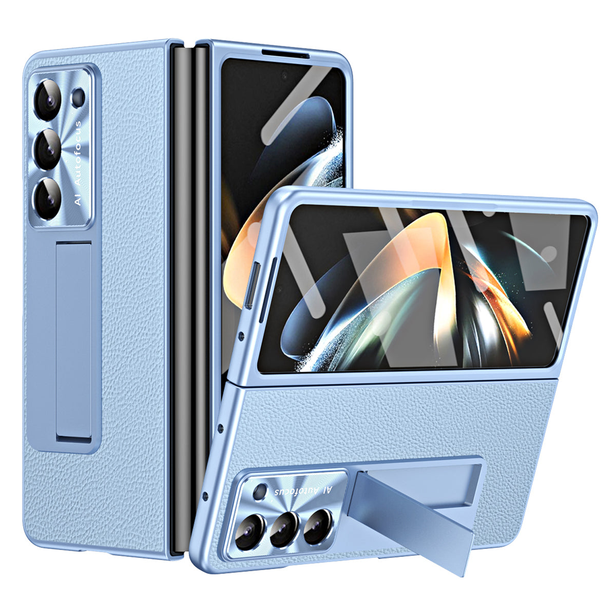 For Samsung Galaxy Z Fold5 5G Litchi Texture Leather PC Case Shockproof Kickstand Phone Cover For Samsung Galaxy Z Fold5 5G Litchi Texture Leather PC Case Shockproof Kickstand Phone Cover